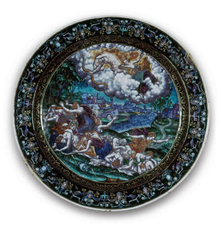 A CIRCULAR LIMOGES ENAMEL CHARGER DEPICTING THE PUNISHMENT OF NIOBE BY DIANA AND APOLLO - Foto 10