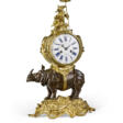 A LOUIS XV PATINATED-BRONZE AND ORMOLU MANTEL CLOCK &#39;PENDULE AU RHINOCEROS&#39; - Auction archive