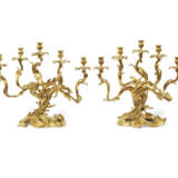 A PAIR OF LOUIS XV ORMOLU FIVE-BRANCH CANDELABRA - photo 2