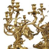 A PAIR OF LOUIS XV ORMOLU FIVE-BRANCH CANDELABRA - фото 5