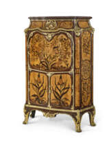 A LOUIS XV ORMOLU-MOUNTED AMARANTH, BOIS SATINE, BURR-ELM, KINGWOOD, TULIPWOOD AND MARQUETRY SECRETAIRE A ABATTANT