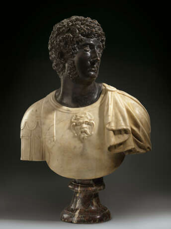 TWO BRONZE AND MARBLE BUSTS OF EMPERORS MARCUS AURELIUS AND LUCIUS VERUS - photo 8