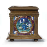 A SET OF FIVE LIMOGES ENAMEL PLAQUES WITH ALLEGORICAL SCENES MOUNTED IN A CASKET - photo 5