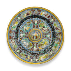 A FRENCH POST-PALISSY EARTHENWARE &#39;TEMPERANTIA&#39; DISH