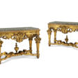 A PAIR OF ITALIAN GILTWOOD CONSOLE TABLES - Auktionsarchiv