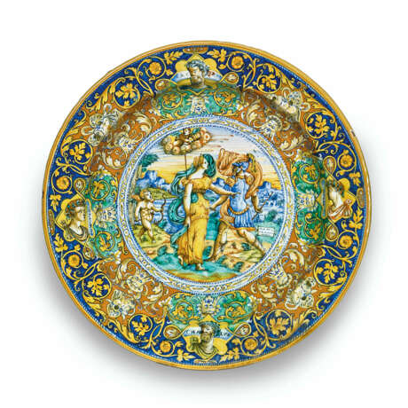A LARGE FAENZA MAIOLICA DATED ISTORIATO CHARGER - Foto 1