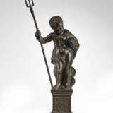 A BRONZE FIGURE OF A PUTTO, POSSIBLY FOR A TABLE FOUNTAIN - фото 2