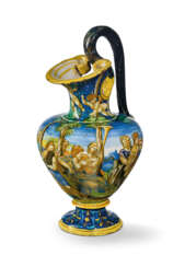 AN URBINO MAIOLICA DOCUMENTARY ISTORIATO EWER