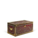 A FRENCH BRASS-STUDDED AND BOUND RED LEATHER CHEST - photo 3