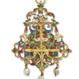 A CONTINENTAL JEWELED AND ENAMELED GOLD PENDANT OF SAINT GEORGE AND THE DRAGON - фото 2