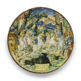 A LARGE DUCHY OF URBINO MAIOLICA DATED LUSTRED ISTORIATO CHARGER - photo 1