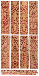 A GROUP OF TWELVE ITALIAN SILK-EMBROIDERED AND CUT VELVET PANELS
