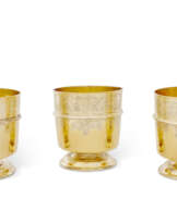 THREE GERMAN SILVER-GILT SATZBECHERS OR STACKING BEAKERS