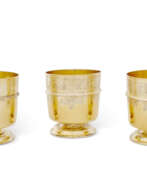 Beakers (Household items, Tableware and Serveware, Drinkware). THREE GERMAN SILVER-GILT SATZBECHERS OR STACKING BEAKERS