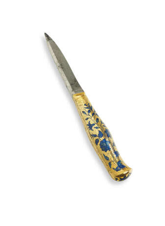 A SWEDISH ENAMELED GOLD POIGNARD KNIFE - фото 2