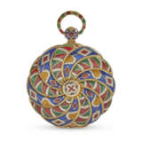 A GOLD AND ENAMEL POCKET WATCH - Foto 2