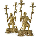 A PAIR OF FRENCH ORMOLU TWO-BRANCH CANDELABRA - фото 1
