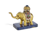 AN ANTIQUE MULTI-GEM, PEARL, ENAMEL AND DIAMOND-MOUNTED GOLD ELEPHANT IN PARADE COSTUME - photo 1