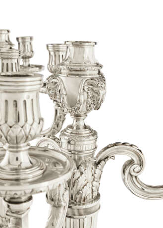 A PAIR OF FRENCH SILVER FOUR-LIGHT CANDELABRA - фото 2