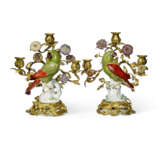 A PAIR OF LOUIS XV ORMOLU-MOUNTED MEISSEN PORCELAIN THREE-LIGHT CANDELABRA - photo 2