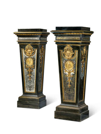 A PAIR OF NAPOLEON III ORMOLU-MOUNTED, PEWTER AND BRASS `BOULLE`-INLAID EBONY AND EBONIZED PEDESTALS - photo 6