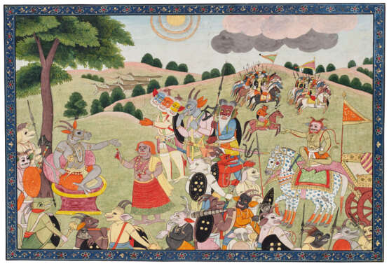 A PAINTING FROM A RAMAYANA SERIES: SHURPANAKHA RECALLS HER ENCOUNTERS TO KHARA - Foto 1