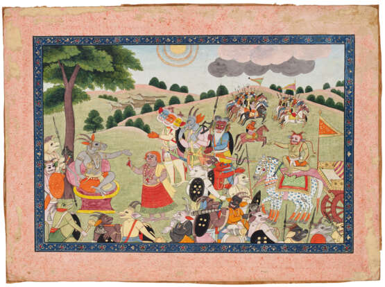 A PAINTING FROM A RAMAYANA SERIES: SHURPANAKHA RECALLS HER ENCOUNTERS TO KHARA - фото 2