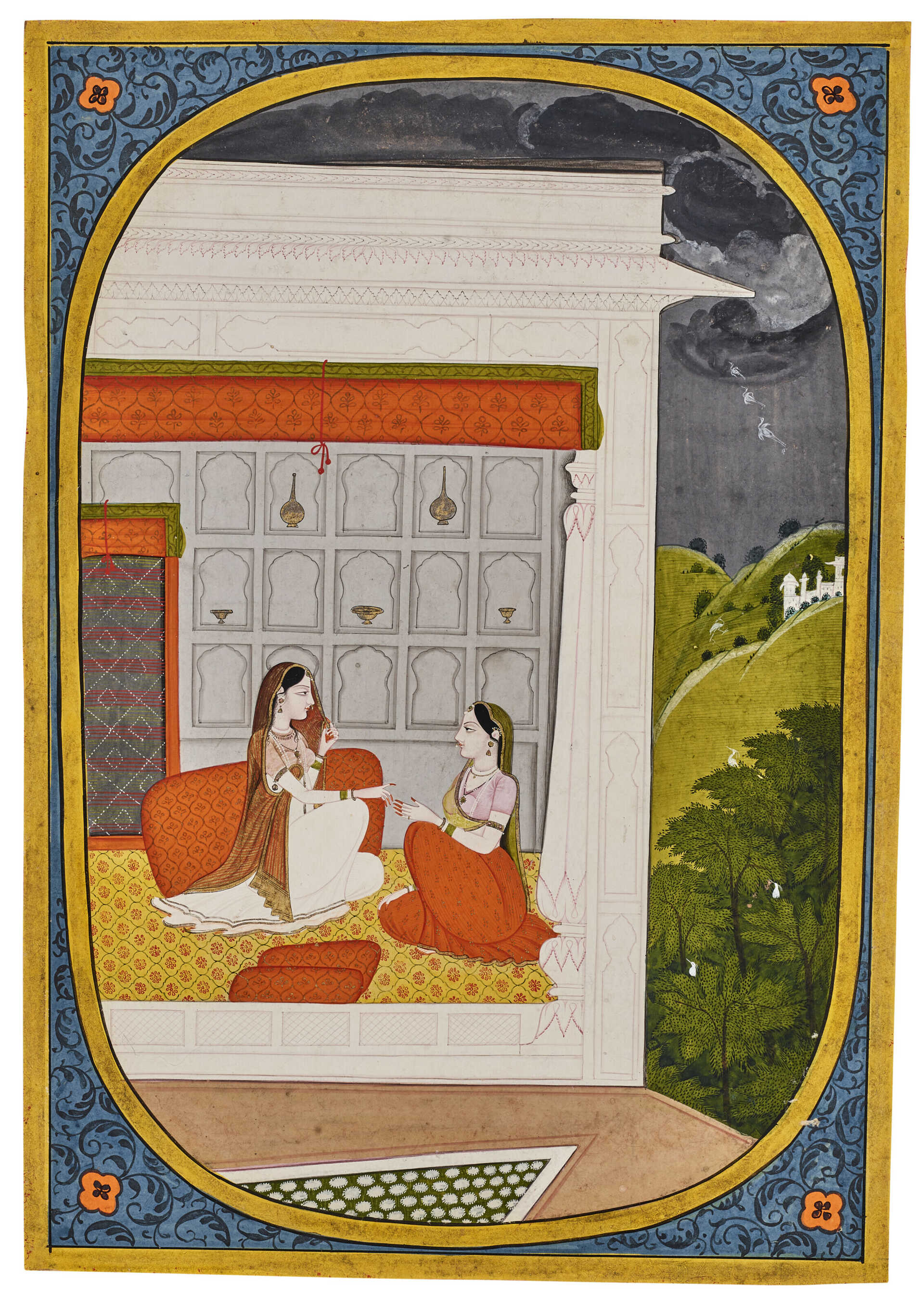 A PAINTING FROM A RASIKAPRIYA SERIES: RADHA AND HER CONFIDANT