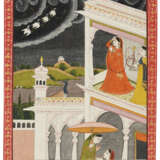A PAINTING OF RADHA WATCHING THE APPROACHING STORM - фото 1