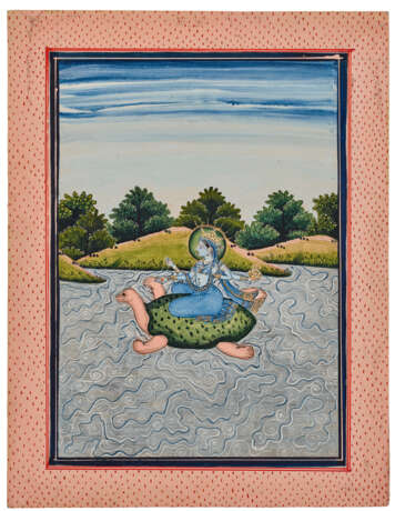 A PAINTING OF YAMUNA SAILING UPON HER TORTOISE - фото 2