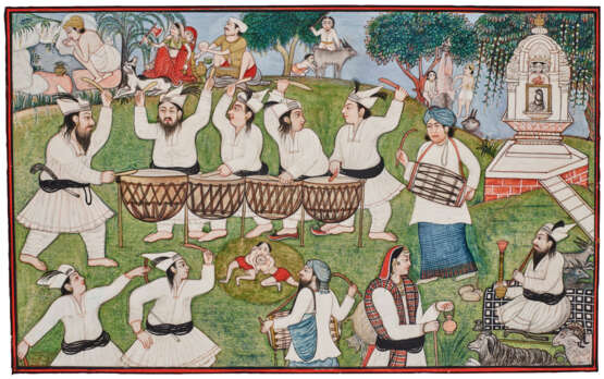 A PAINTING OF GADDI DRUMMERS - photo 1