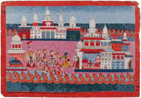 AN ILLUSTRATION FROM A BHAGAVATA PURANA SERIES: KRISHNA BATTLING THE ARMY OF BANASURA - Foto 2