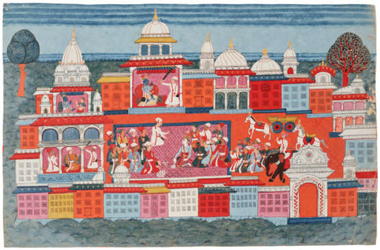 AN ILLUSTRATION FROM A BHAGAVATA PURANA SERIES: KINGS GAMBLING - Foto 1