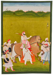 AN EQUESTRIAN PORTRAIT OF A NAWAB