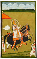 AN EQUESTRIAN PORTRAIT OF MAHARANA JAWAN SINGH (R. 1828-1838)