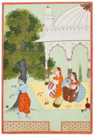 A PAINTING FROM A RASIKAPRIYA SERIES: KRISHNA WITH A YO-YO - photo 1