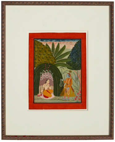 AN ILLUSTRATION FROM A GITA GOVINDA SERIES: KRISHNA GIFTING RADHA A GARLAND OF FLOWERS - Foto 4