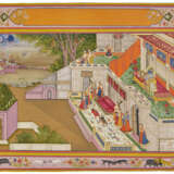 AN ILLUSTRATION FROM A SAT SAI SERIES: KRISHNA AND RADHA RECLINING ON A BALCONY - Foto 1