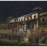 A PAINTING OF A MARRIAGE PROCESSION BY NIGHT - photo 1