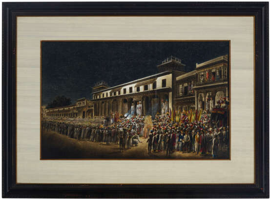A PAINTING OF A MARRIAGE PROCESSION BY NIGHT - фото 2