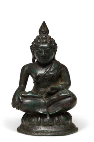 A SMALL BRONZE FIGURE OF BUDDHA - photo 1