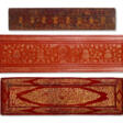 A GROUP OF THREE GILT AND LACQUERED WOODEN BOOK COVERS - Auktionsarchiv