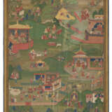 A RARE AVADANA PAINTING DEPICTING THE NOBLE DEEDS OF KING SRISENA - photo 1