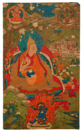 A PAINTING OF THE FIRST DALAI LAMA, GENDUN DRUPA (1391-1474), FROM A DALAI LAMA INCARNATIONS SET - Foto 1