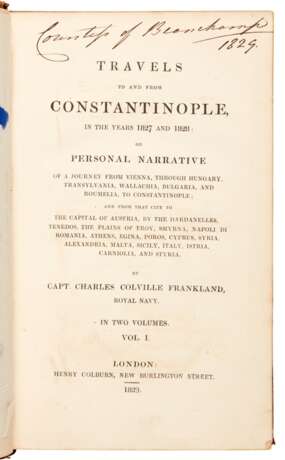 Travels to and from Constantinople, London, 1829, 2 vols, calf, Countess of Beauchamp's copy - photo 2