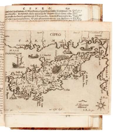 L'egeo redivivo or sia chorographia dell' arcipelago. Modona, 1688, modern half vellum - фото 2