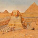 The Sphinx and the Great Pyramid, watercolour on paper, framed and glazed - Foto 1