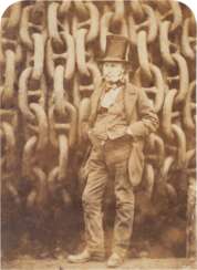 Isambard Kingdom Brunel in front the Launching Chains of the Leviathan (Great Eastern)
