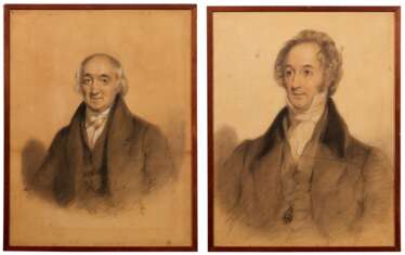 Two chalk portraits, of Joseph Hooker and William Jackson Hooker, c.1834-1835