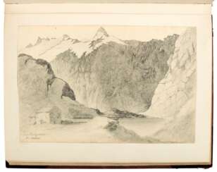Album of antiquarian sketches, early 1800s-1870, contemporary half roan